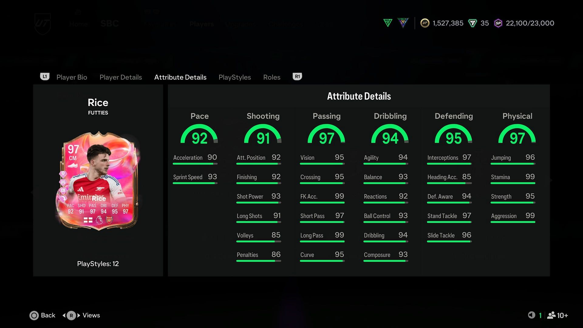 The stats (Image via EA Sports)